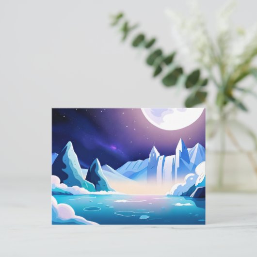 Moonlit Glaciers Postkarte (Stehend Vorderseite)