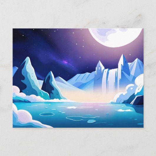 Moonlit Glaciers Postkarte (Vorderseite)