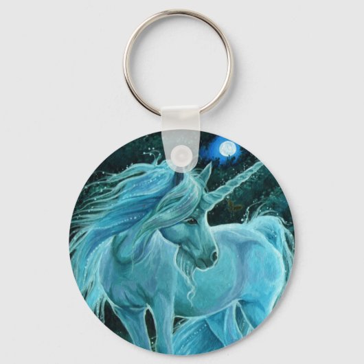 Moonlit Glade ~ Unicorn Keyring Schlüsselanhänger (Vorderseite)