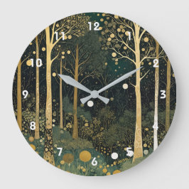 Moonlit Golden Grove Große Wanduhr
