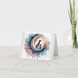 Moonlit Goodbye - Pet Loss Sympathy Card with Wate Feiertagskarte
