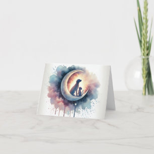 Moonlit Goodbye - Pet Loss Sympathy Card with Wate Feiertagskarte
