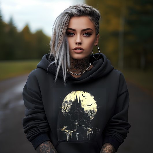 Moonlit Gothic Castle Scene Sweatshirt