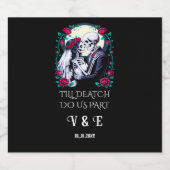 Moonlit Gothic Till Death Do us Part Wedding Schaumweinetikett (Einzelnes Label)