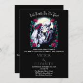 Moonlit Gothic Till Death Skeleton Rose Hochzeit Einladung (Vorne/Hinten)