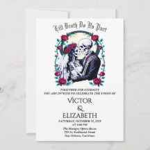 Moonlit Gothic Till Death Skeleton Rose Hochzeit