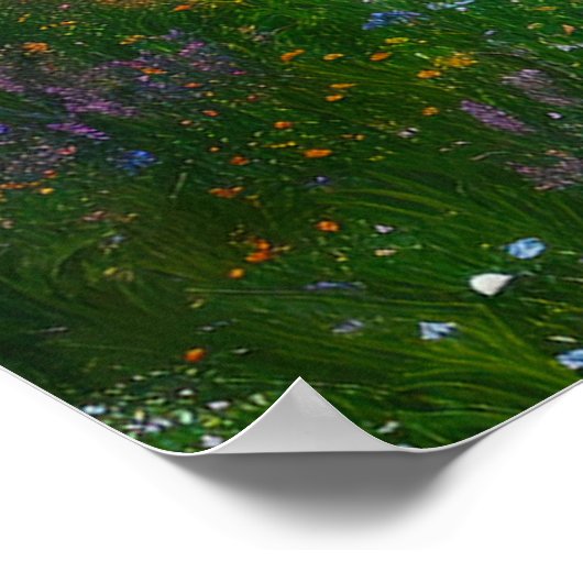 Moonlit Grassy Field Poster (Ecke)