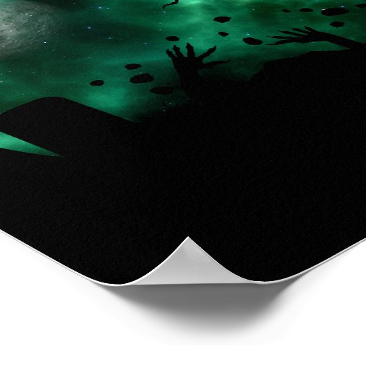 Moonlit Graveyard Escape Wall Art Poster (Ecke)