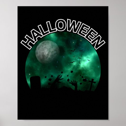Moonlit Graveyard Escape Wall Art Poster (Vorne)