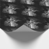 Moonlit GraveYard Gothic Cross mit Krähen Geschenkpapier (Ecke)