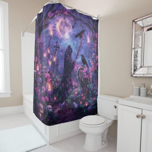 Moonlit Graveyard Scene Duschvorhang (Beispiel)