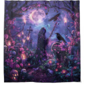 Moonlit Graveyard Scene Duschvorhang (Vorderseite)