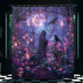 Moonlit Graveyard Scene Duschvorhang