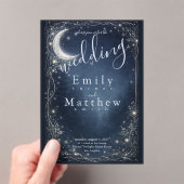 Moonlit Grove Celestial Woodland Wedding Acryleinladungen (Insitu (Handheld))