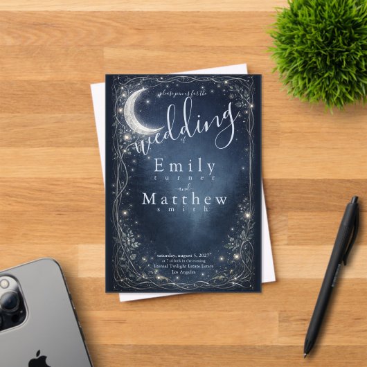 Moonlit Grove Celestial Woodland Wedding Acryleinladungen (Insitu (Einladungskarte))