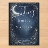 Moonlit Grove Celestial Woodland Wedding Acryleinladungen (Vorderseite)