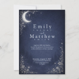 Moonlit Grove Celestial Woodland Wedding Einladung
