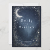Moonlit Grove Celestial Woodland Wedding Einladung (Rückseite)