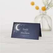 Moonlit Grove Celestial Woodland Wedding Platzkarte (Rückseite)
