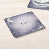 Moonlit Grove Celestial Woodland Wedding Rechteckiger Pappuntersetzer (angewinkelt)