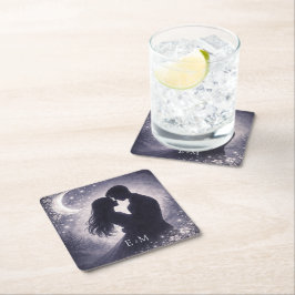 Moonlit Grove Celestial Woodland Wedding Rechteckiger Pappuntersetzer