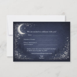 Moonlit Grove Celestial Woodland Wedding RSVP Card Dankeskarte