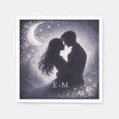 Moonlit Grove Celestial Woodland Wedding Serviette (Vorderseite)