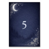 Moonlit Grove Celestial Woodland Wedding Tischnummer (Rückseite)