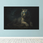 Moonlit Guardian White Tiger – Fantasy Art Leinwanddruck (Insitu (Holzboden))