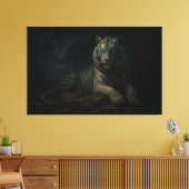 Moonlit Guardian White Tiger – Fantasy Art Leinwanddruck (Insitu (Wohnzimmer))