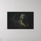 Moonlit Guardian White Tiger – Fantasy Art Leinwanddruck (Vorderseite)