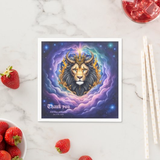 Moonlit Guardians – Cosmic lion.  Serviette (Beispiel)