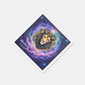 Moonlit Guardians – Cosmic lion.  Serviette (Ecke)