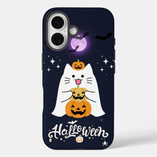 Moonlit Halloween Cat – Spooky & Sweet Night Case-Mate iPhone Hülle (Rückseite)