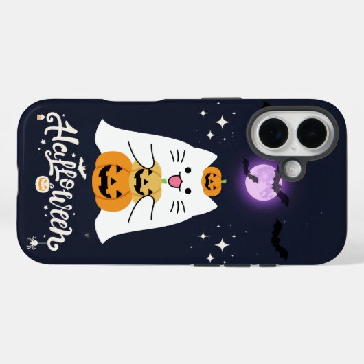 Moonlit Halloween Cat – Spooky & Sweet Night Case-Mate iPhone Hülle (Rückseite (Horizontal))