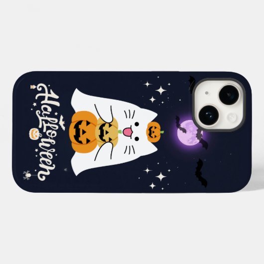 Moonlit Halloween Cat – Spooky & Sweet Night Case-Mate iPhone Hülle (Rückseite (Horizontal))