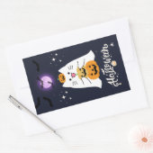 Moonlit Halloween Cat – Spooky & Sweet Night Rechteckiger Aufkleber (Umschlag)