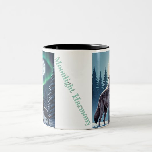"Moonlit Harmony - Wolf Pack Collection"seMug Zweifarbige Tasse (Mittel)
