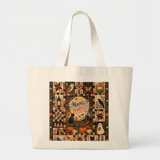 Moonlit Harvest Vintage Halloween Patchwork Jumbo Stoffbeutel
