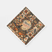 Moonlit Harvest Vintage Halloween Patchwork Serviette (Ecke)