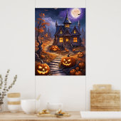 Moonlit Haunt: Eine Halloween-Fantasie Poster (Küche)