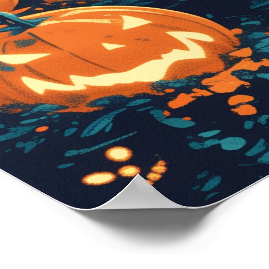 Moonlit Haunted House Pathway Poster (Ecke)