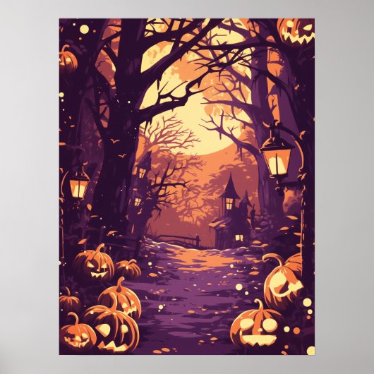 Moonlit Haunted House Pathway Poster (Vorne)