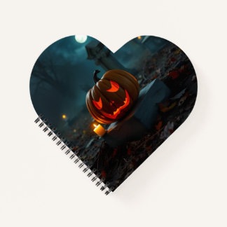 Moonlit Haunted Pumpkin Cemetery Notebook Notizblock