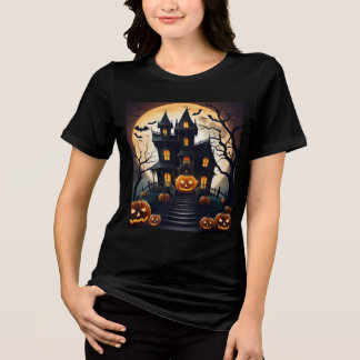 Moonlit Haunts: Eine Halloween-Nacht Tri-Blend Shirt