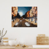 Moonlit Herbstnacht: 30x24 Print Poster (Küche)