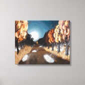 Moonlit Herbstnacht: Canvas Print Standard Size Leinwanddruck (Vorderseite)