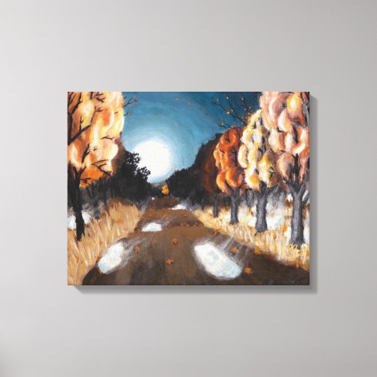 Moonlit Herbstnacht: Canvas Print Standard Size Leinwanddruck (Vorderseite)