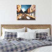 Moonlit Herbstnacht: Canvas Print unbeschnitten Leinwanddruck (Insitu (Schlafzimmer))