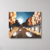 Moonlit Herbstnacht: Canvas Print unbeschnitten Leinwanddruck (Vorderseite)